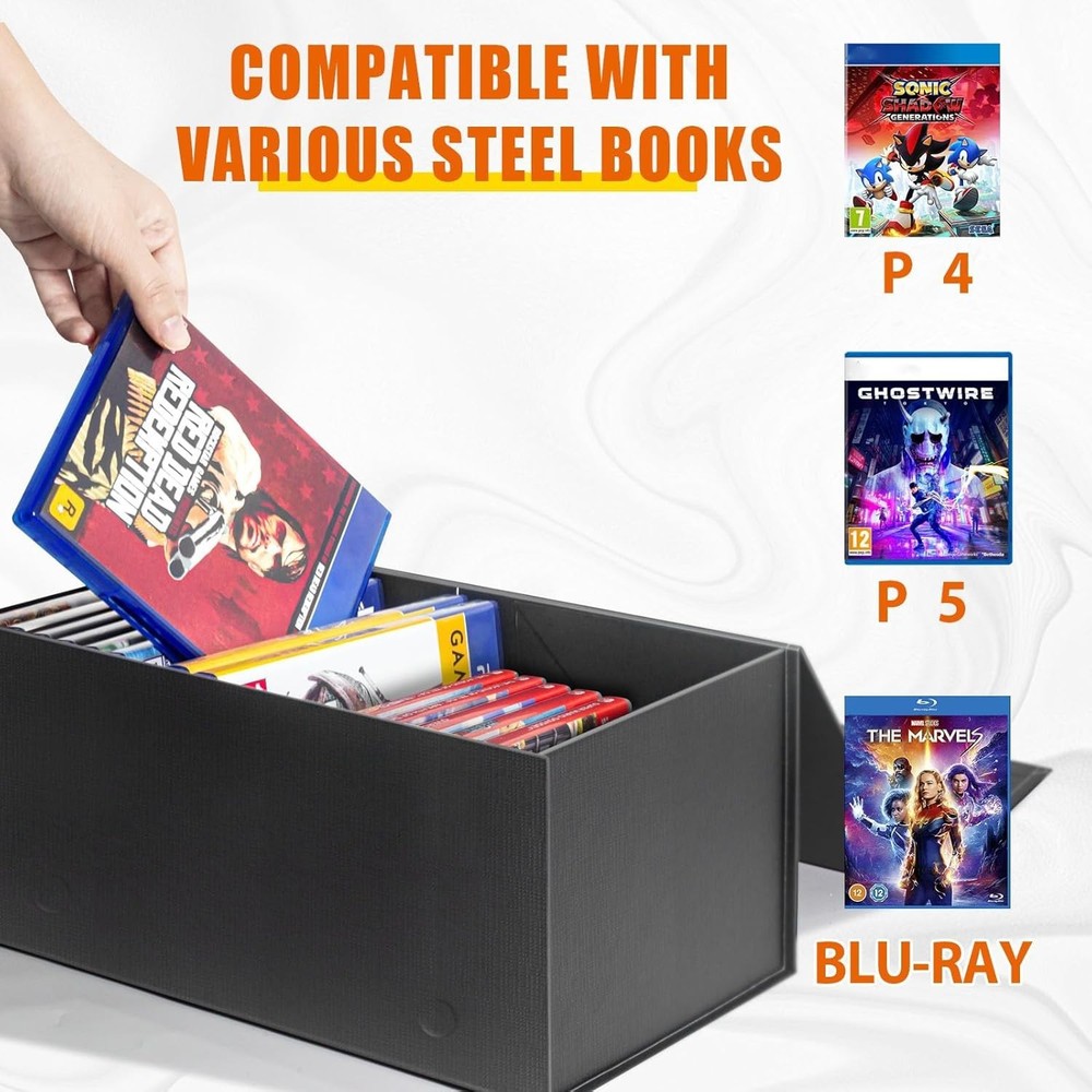 Video Game Storage Boxes, Blu-Ray Storage Boxes, Magnetic Video Game Box Prot...