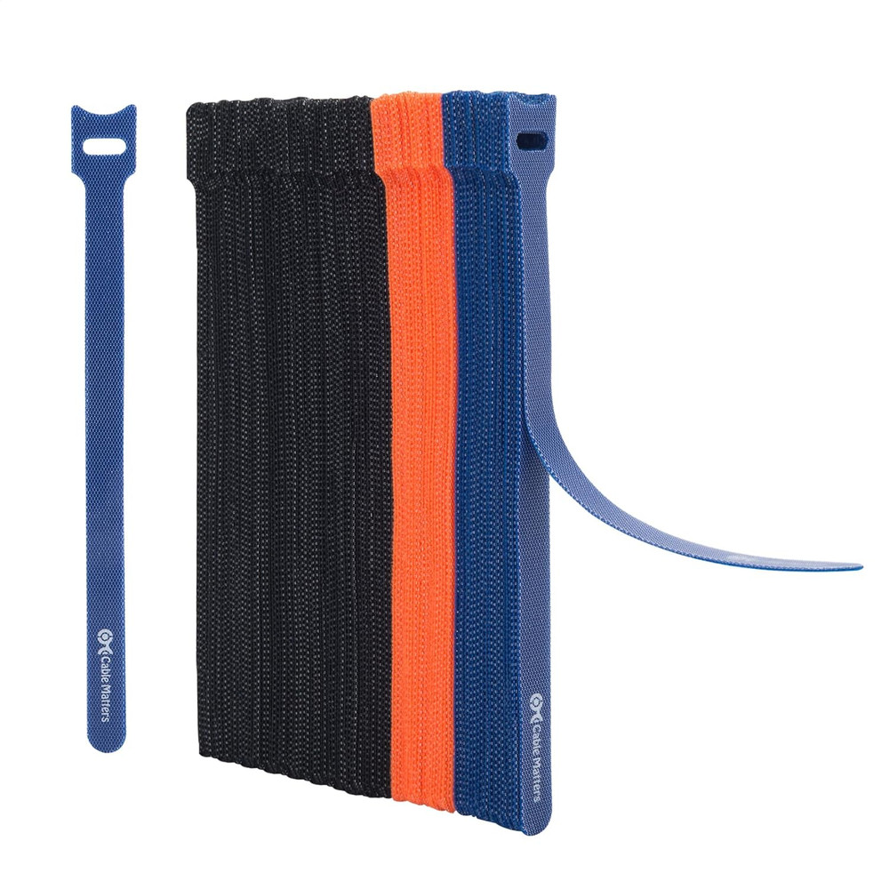 Cable Matters Hook & Loop Cable Straps 100pc Reusable Cord Organizer Ties