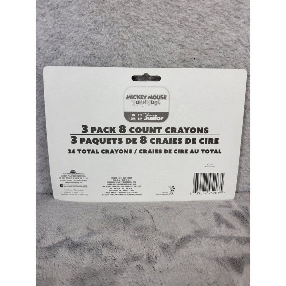 Disney Mickey Mouse Junior 3 Pack 8 Count Crayons 24 Total