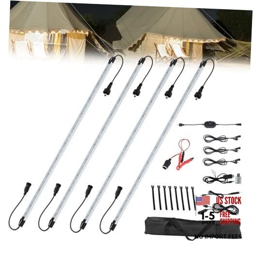 12V LED Interior Light Bar Kit Dimmable IP67 Silver Aluminum Bar-White