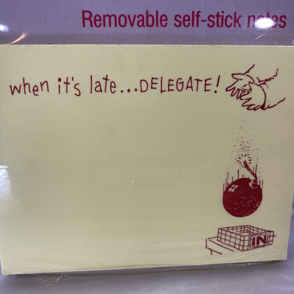 Hallmark Sticky Notepad When Late Delegate Post It Notes Vintage NOS NEW