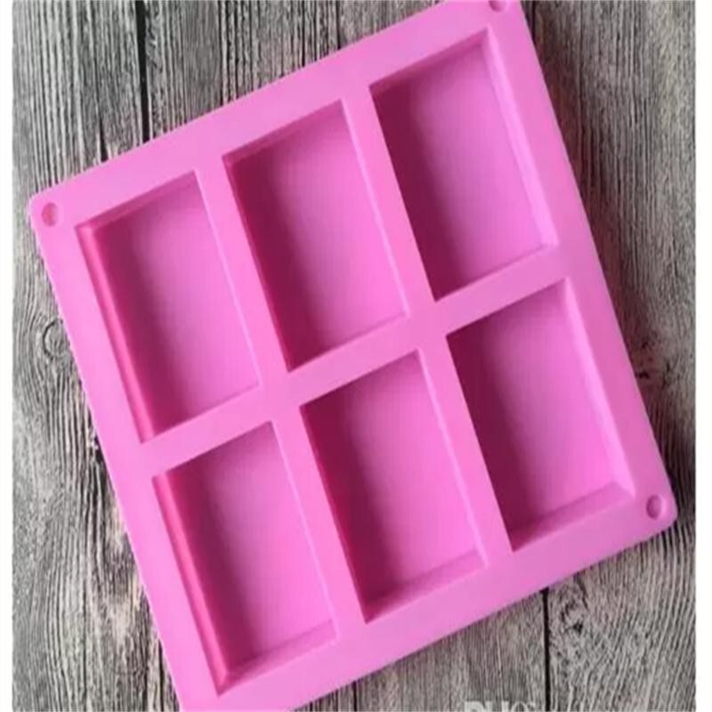 Pink Silicone Rectangular Mold, 6 Grid: Handmade Soap,Cakes, Baking, Chocolate