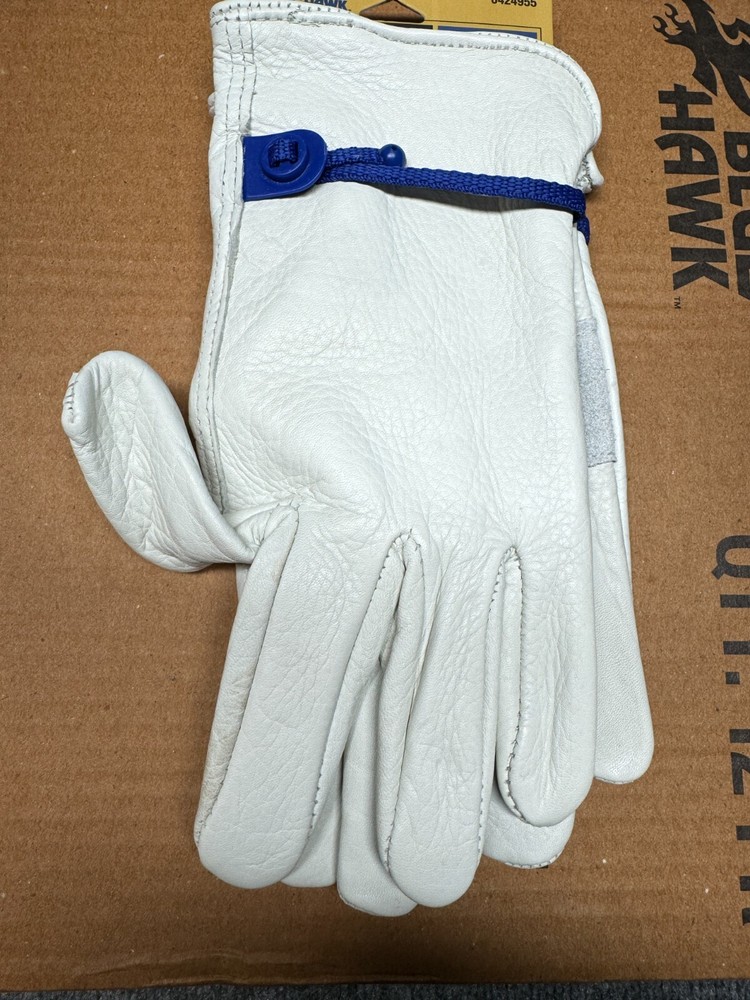 Project Source Small Off-white Leather Construction Gloves, (1-Pair)