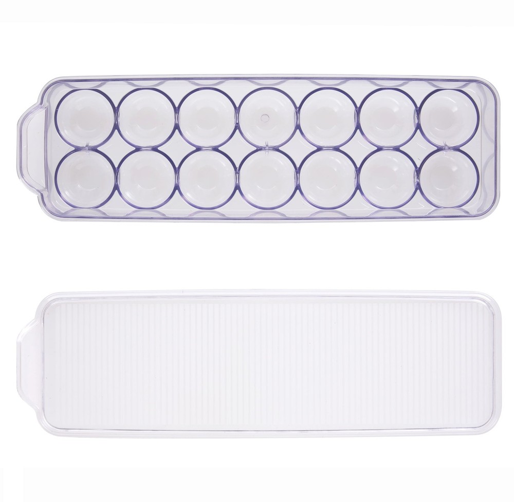 Clear Plastic Egg Holder Refrigerator Holds 14 Eggs Made Refrigerator Egg