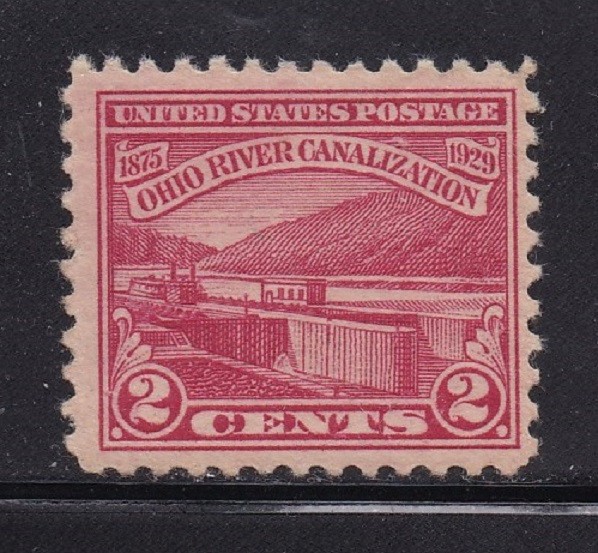 Scott #681 Ohio River Canalization 02c  (Single) 1930 Mint NH