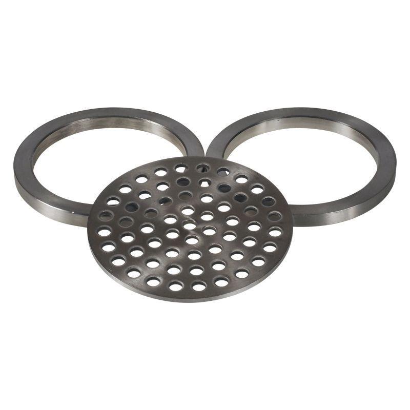 Filter Plate | 4 inch Inline Perf w/ 2 Rings - Sanitary SS304 (2 Pack)