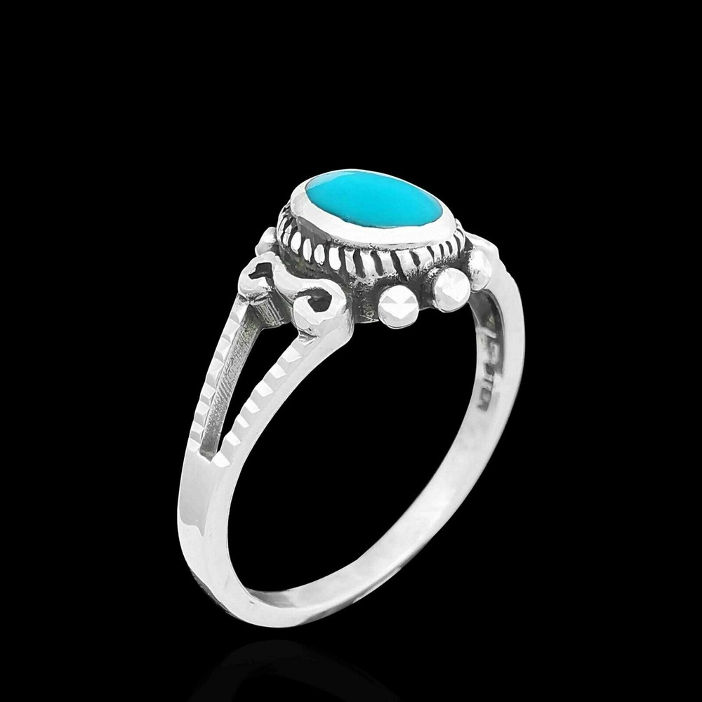 Twisted Wire Oval Ring, Blue Resin, Size: 6