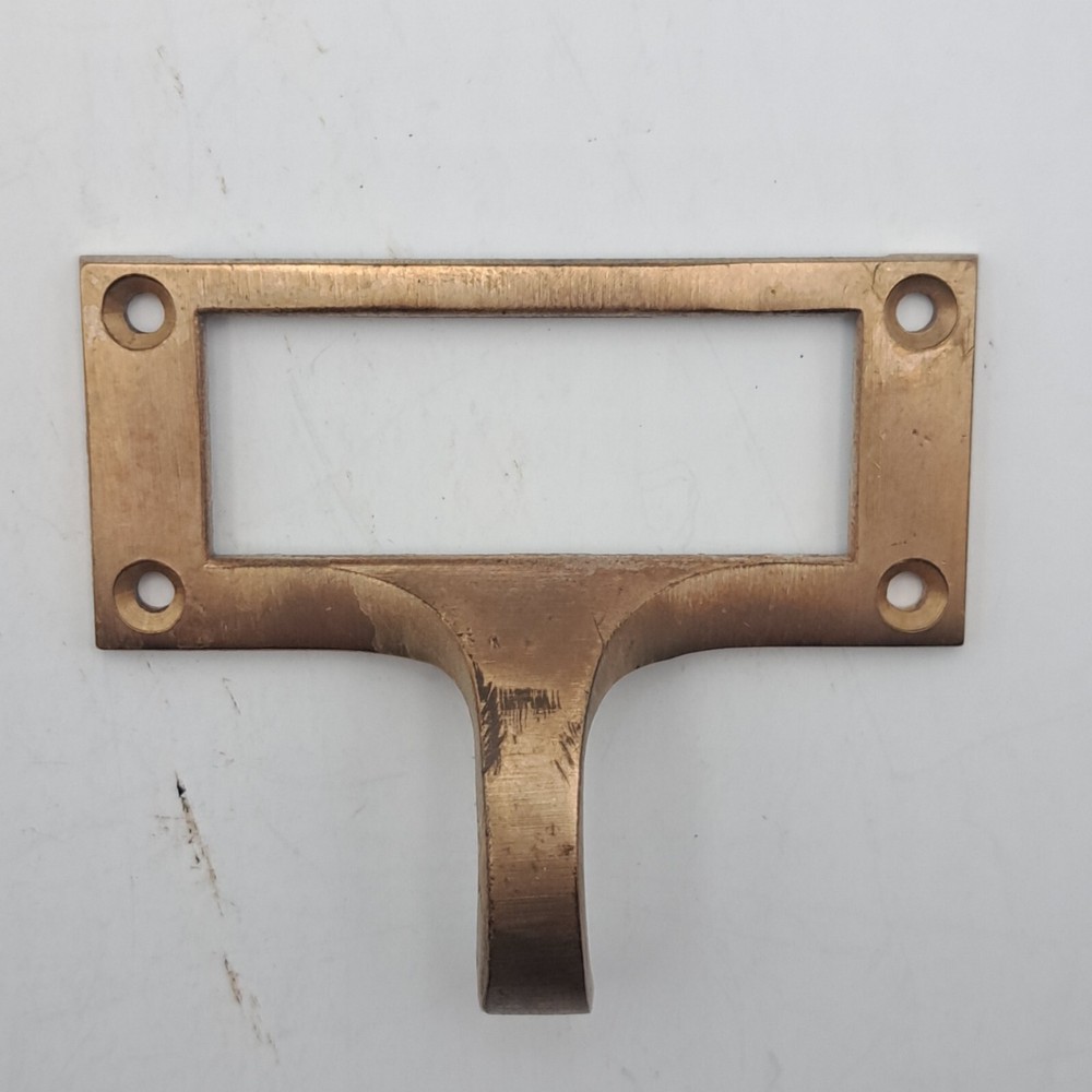 35 Vintage Brass Index Card Drawer Label Holder Library Catalog File Index Pulls
