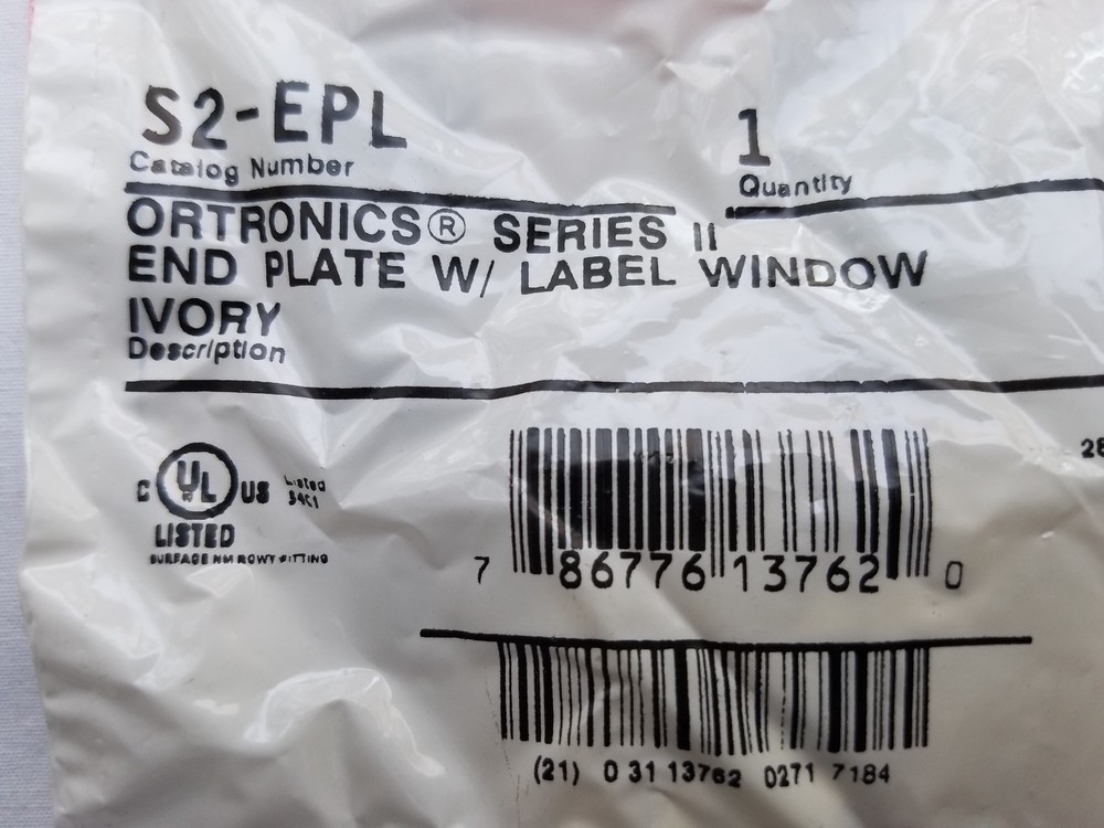 S2-EPL WIREMOLD Series II End Plate with Label Windows