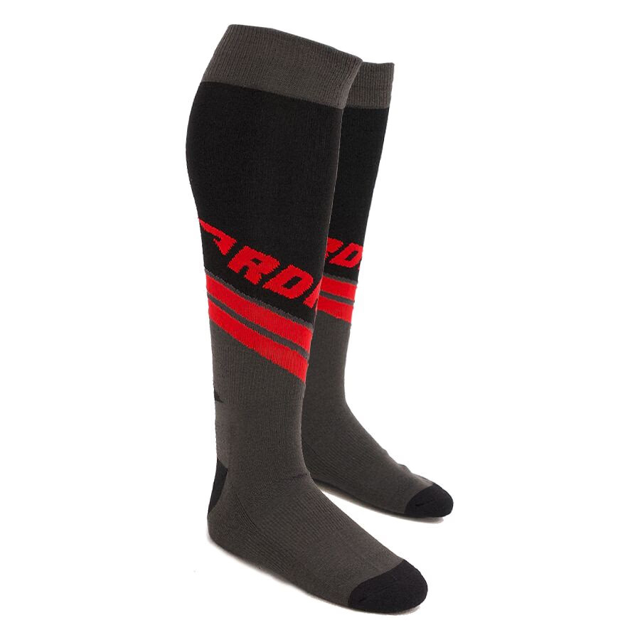 RDRCO Moto Socks - Red/Grey, Small/Medium 889849404916