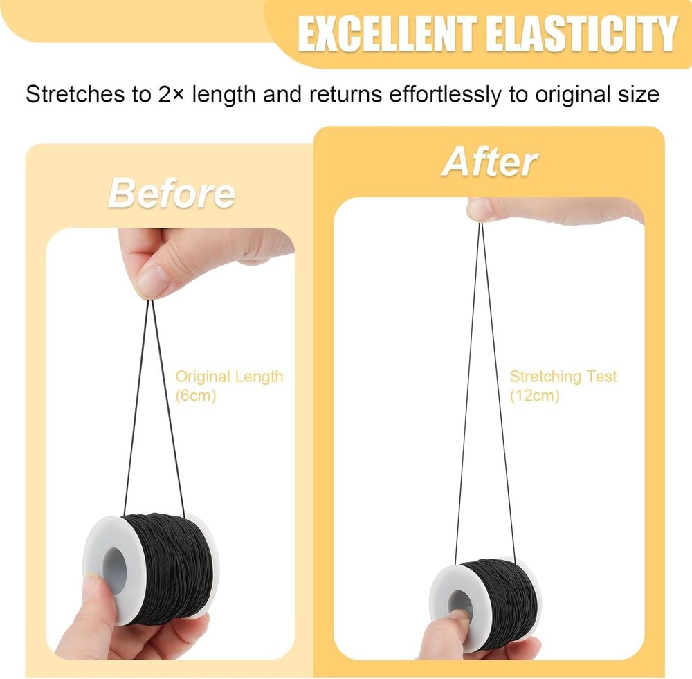 4 Rolls Elastic String for Bracelets, 1 MM 660 Feet Stretchy Bracelet String