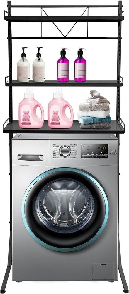 3-Tier Multi-Functional Washing Machine Shelf Adjustable Laundry Storage Shelf