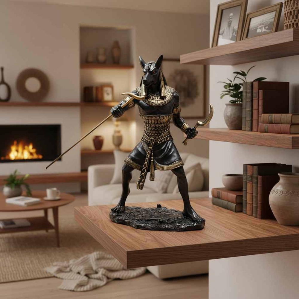 Seth Black & Gold Statue