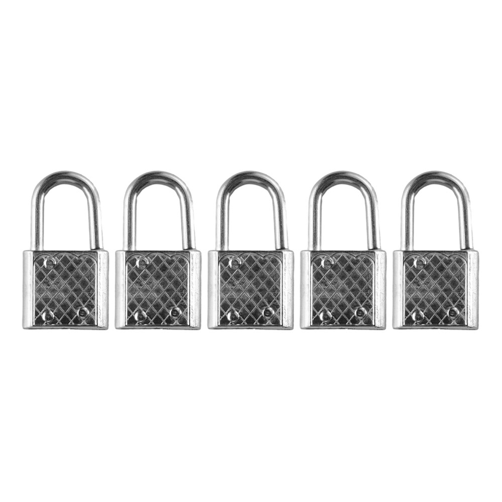 5Pcs Small Metal Padlocks Security Needs Metal Silver Mini Tiny Luggage Art Lock