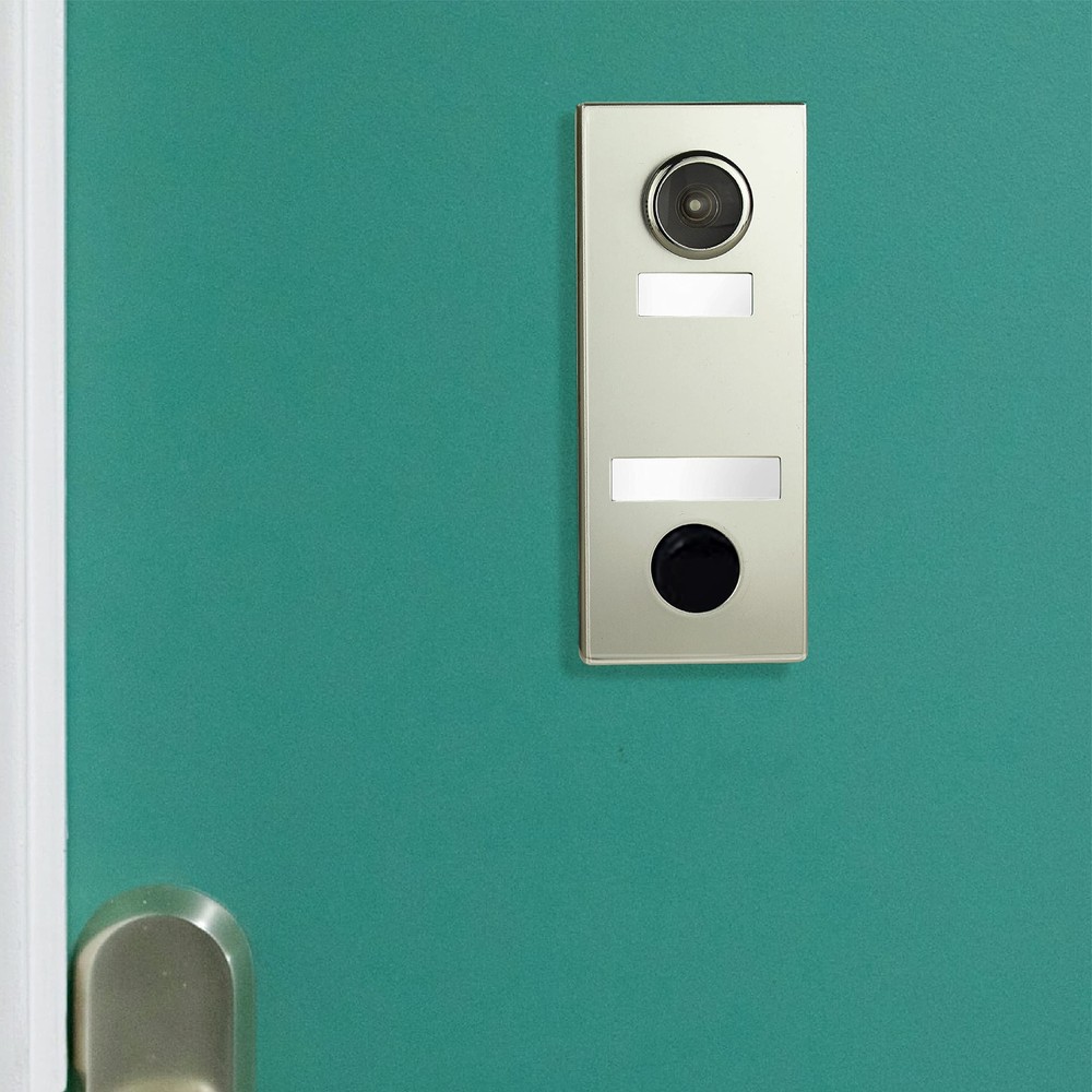 2-Note Mechanical Door Bell Chime with Button and Viewer, Silver