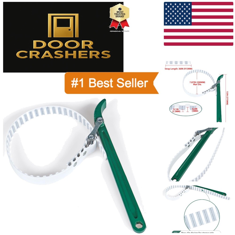 Efficient Non-Slip 15" Belt Strap Wrench, 36" Length for Improved Control