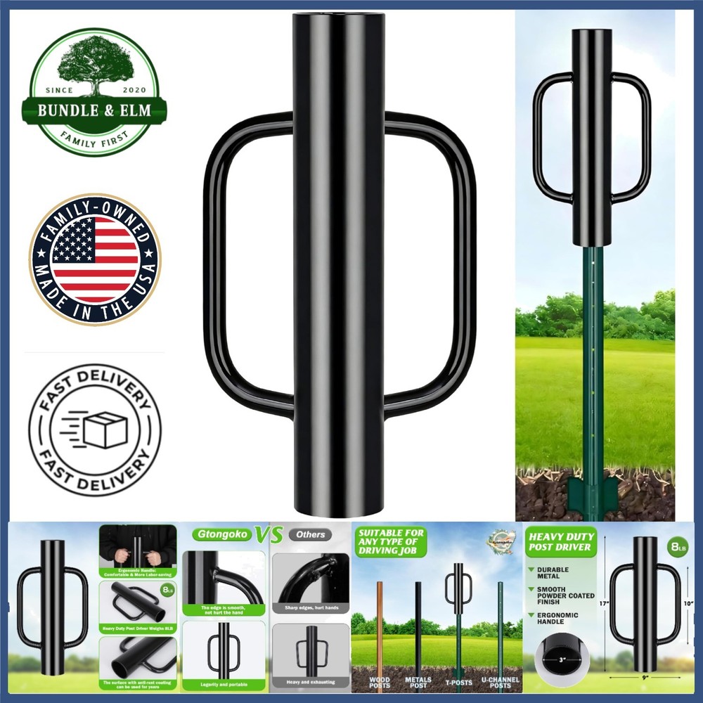 Heavy Duty Post Driver with Ergonomic Handles for User-Friendly Operation