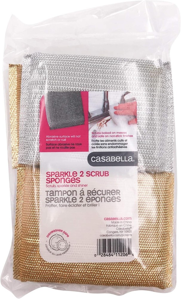Casabella Sparkle Scrub Sponge, 4-pack