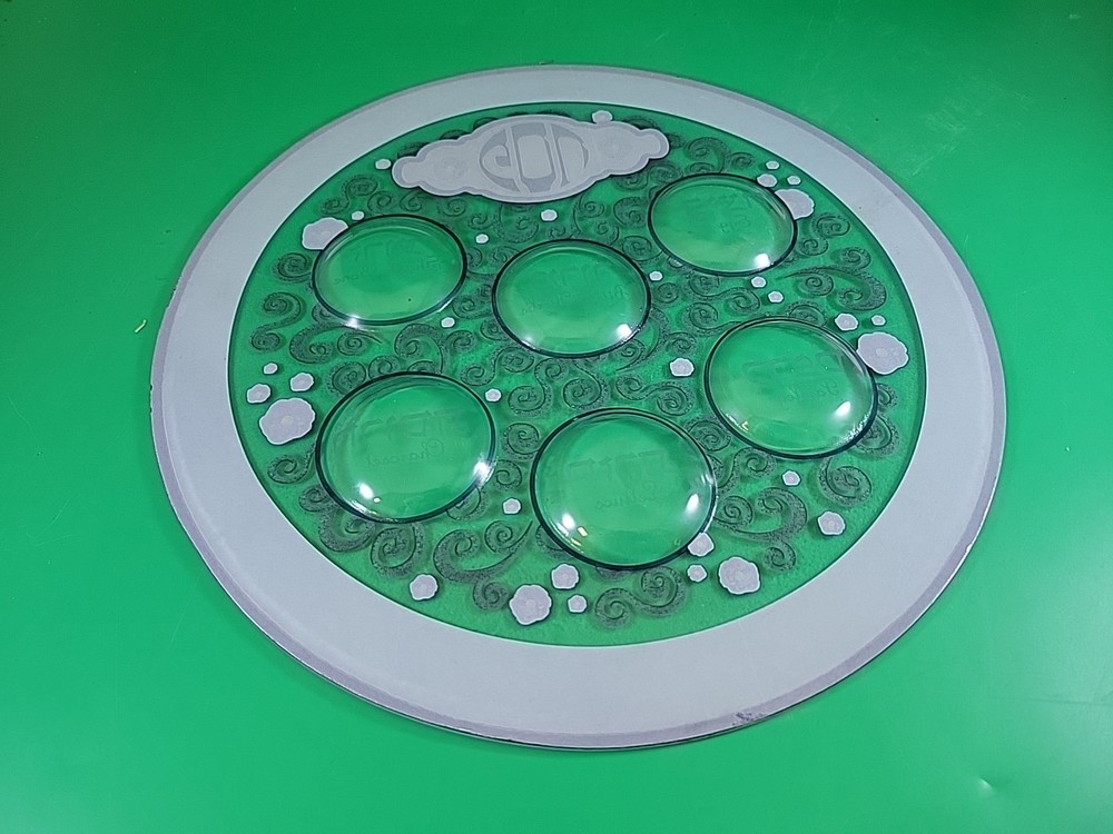 Round Glass "Elegant" Seder Plate