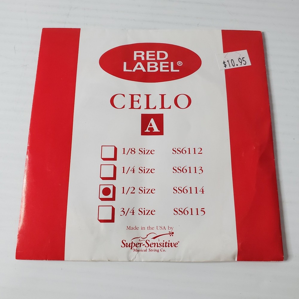 Super Sensitive Red Label Cello A String 1/2 Size Ss6114