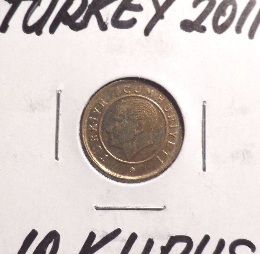 CIRCULATED 2011 10 KURUS TURKEY COIN (60516)!!!