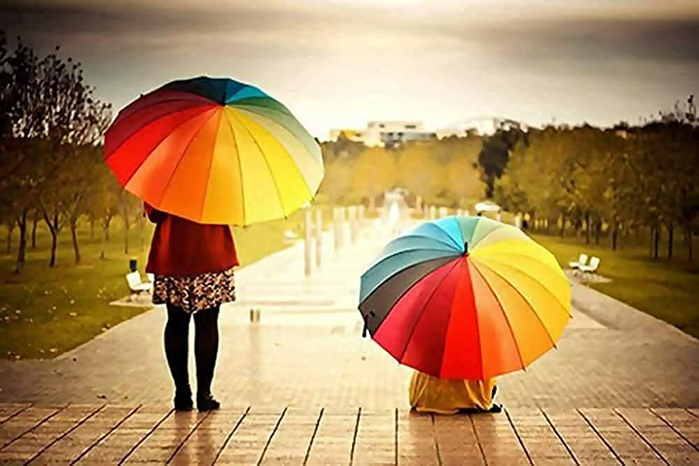 Big Size Rainbow Super Strength, Extra Strong, Straight Canopy Umbrella
