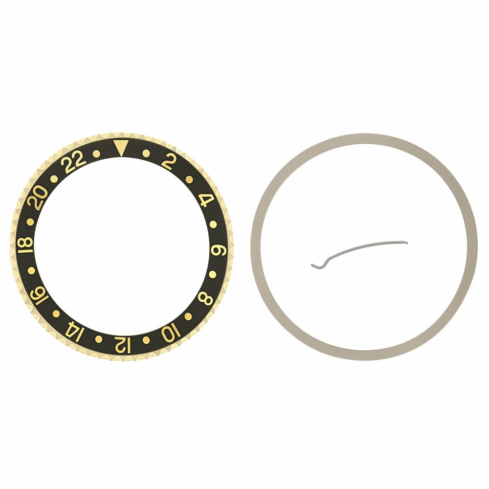 18KY Bezel, Insert & Springs Rotating Bezel Kit For Rolex GMT 16760 Black