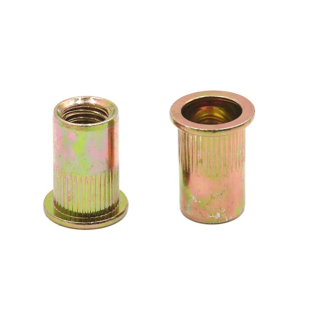 10Pcs 1/2-13 UNC Car Flat Head Rivet Nuts Inserts Bronze Tone