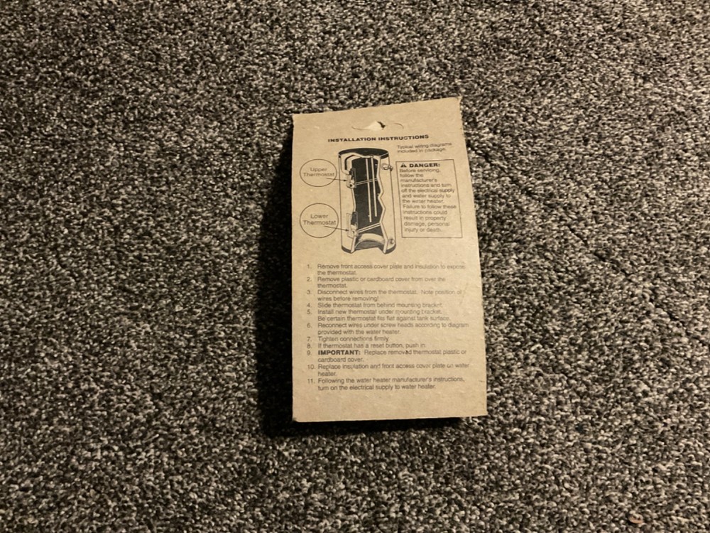 New American Water Heater Company thermostat 6900802