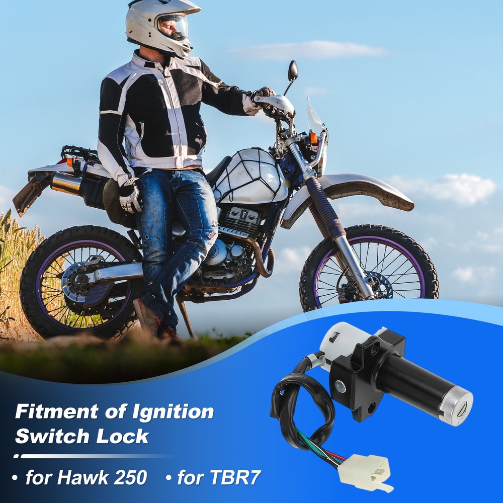 Motorcycle Ignition Key Switch Set for Hawk 250 for TBR7 Ignition Switch Lock