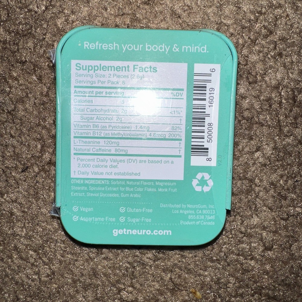 Neuro, Mints Energy Focus Mint Single, 12 Count New Sealed
