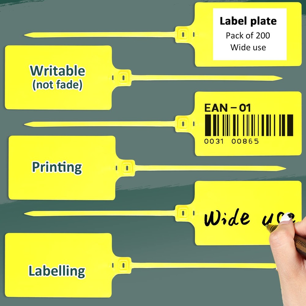 200 Pieces Plastic Tags Waterproof Tags Plastic Seal Shipping Tags Logistics ...