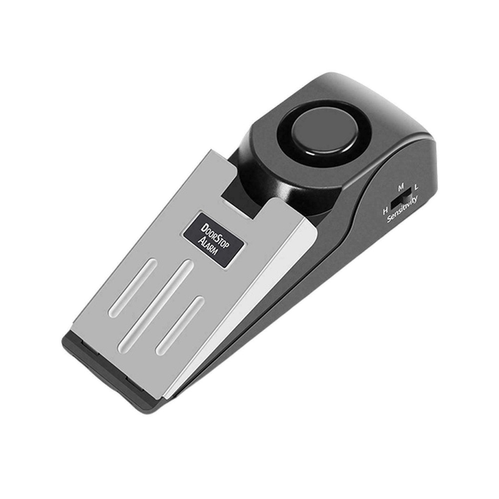 Wireless Door Stop Blocking Alarm Vibration Triggered Alert Security System