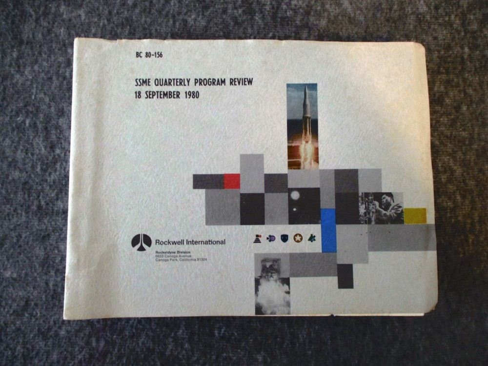 NASA/ROCKETDYNE SPACE SHUTTLE SSME 1980 ENGINE DEVELOPMENT REVIEW+BOOKLET