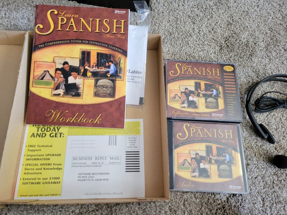NEW Learn Spanish Your Way 5 Disc PC CD-Rom Windows Knowledge Adventure