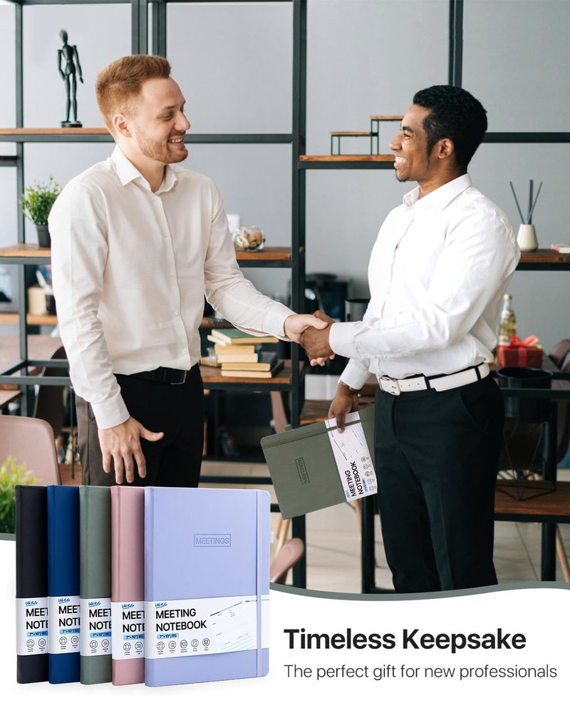 WEMATE Meeting Notebook for Work, Work Planner Notebook With Action Items, B5...
