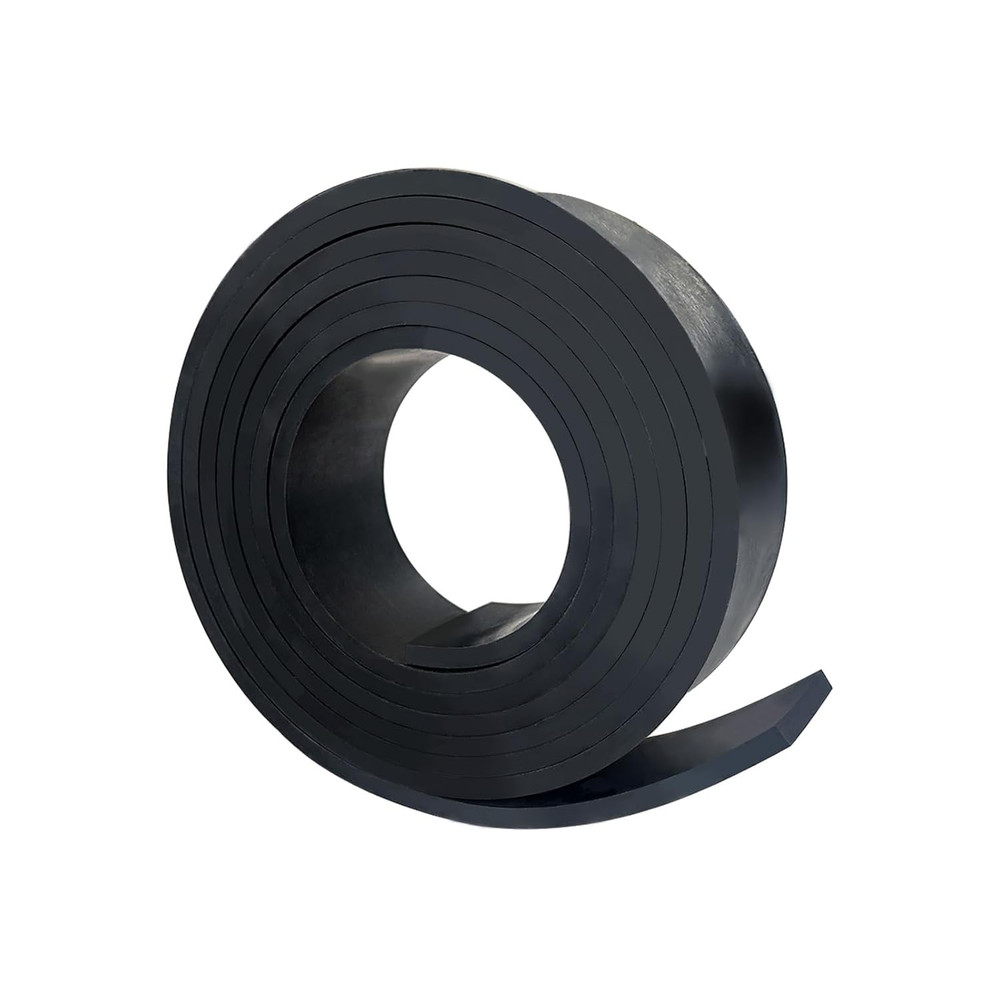 Black Solid Rubber Strip, 1/4 (.25)" Thick X 2" Wide X 10'Long, Solid Flat Rubbe