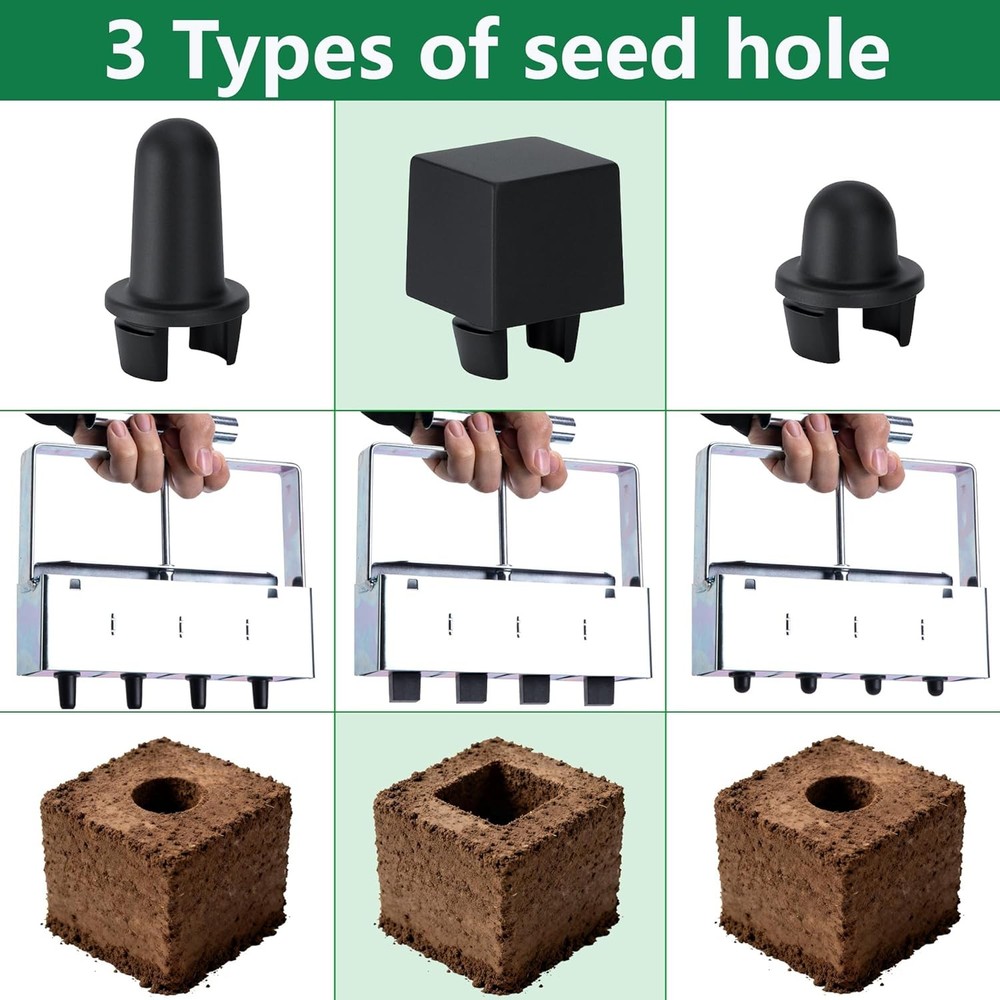 24 Pcs Soil Block Maker Seed Pins, 3 Types Soil Blocker Seed Hole Maker, Seed Pl