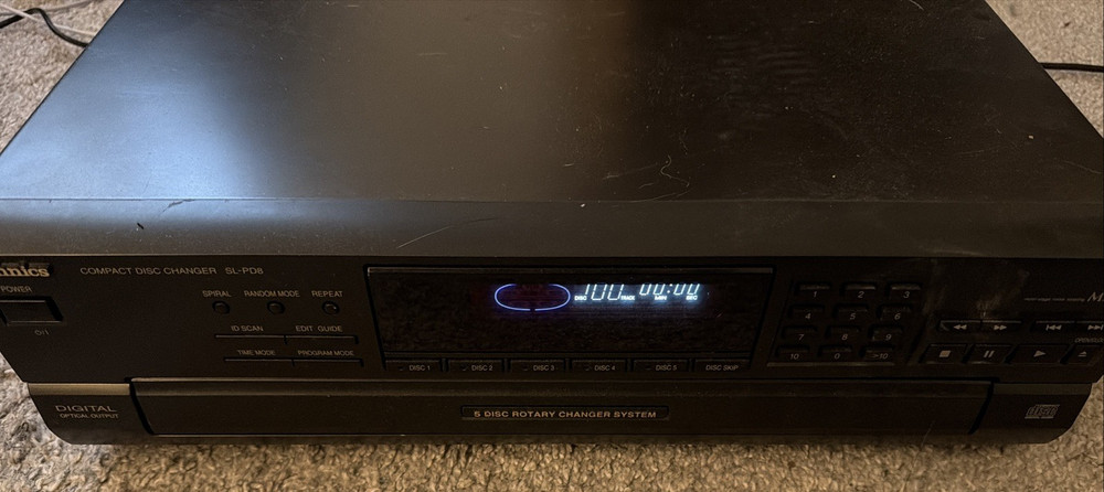 Technics SL-PD8 5 Disc Rotary Changer System 5 CD Compact Disc Changer W/ Remote