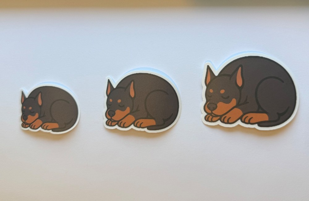 Dobermann Sleeping Sticker