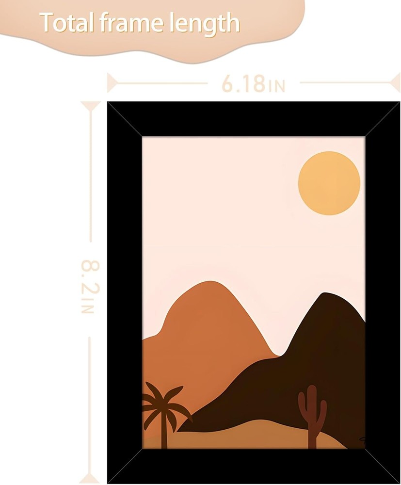 2 Pack 5X7 Picture Frame, Picture Frame Black, Plastic 5X7 Frame for Tabletop Di