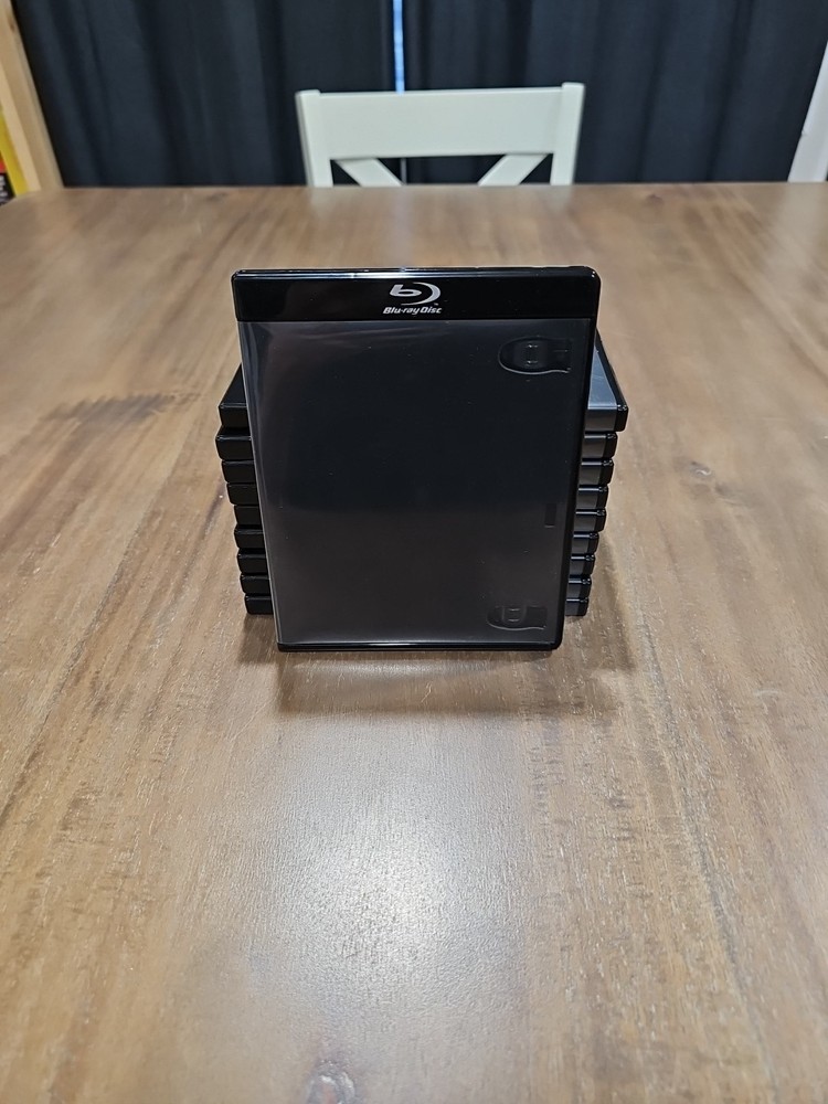 10 Single Square Black Bluray Cases