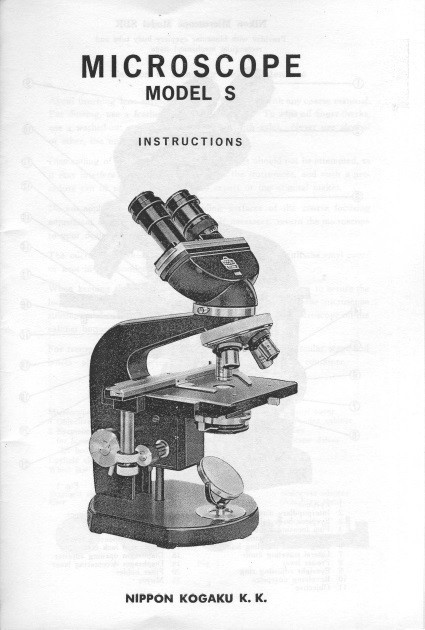 Nikon Microscope Model S Instruction Manual Reprint