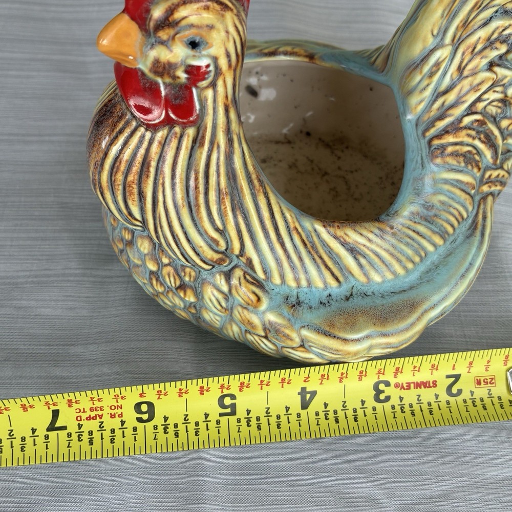 1984 Rooster Glazed Planter Signed By Artist