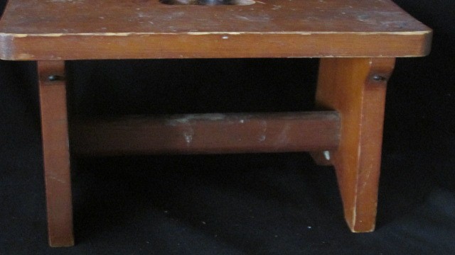 Vintage Solid Wood Step Stool Small Handmade Footstool Rustic Farmhouse Decor