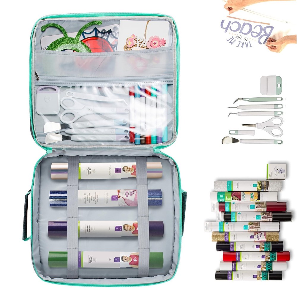 Double-Layer Carrying Case Compatible with Crcut EasyPress 2(9X9), Sturdy Hea...