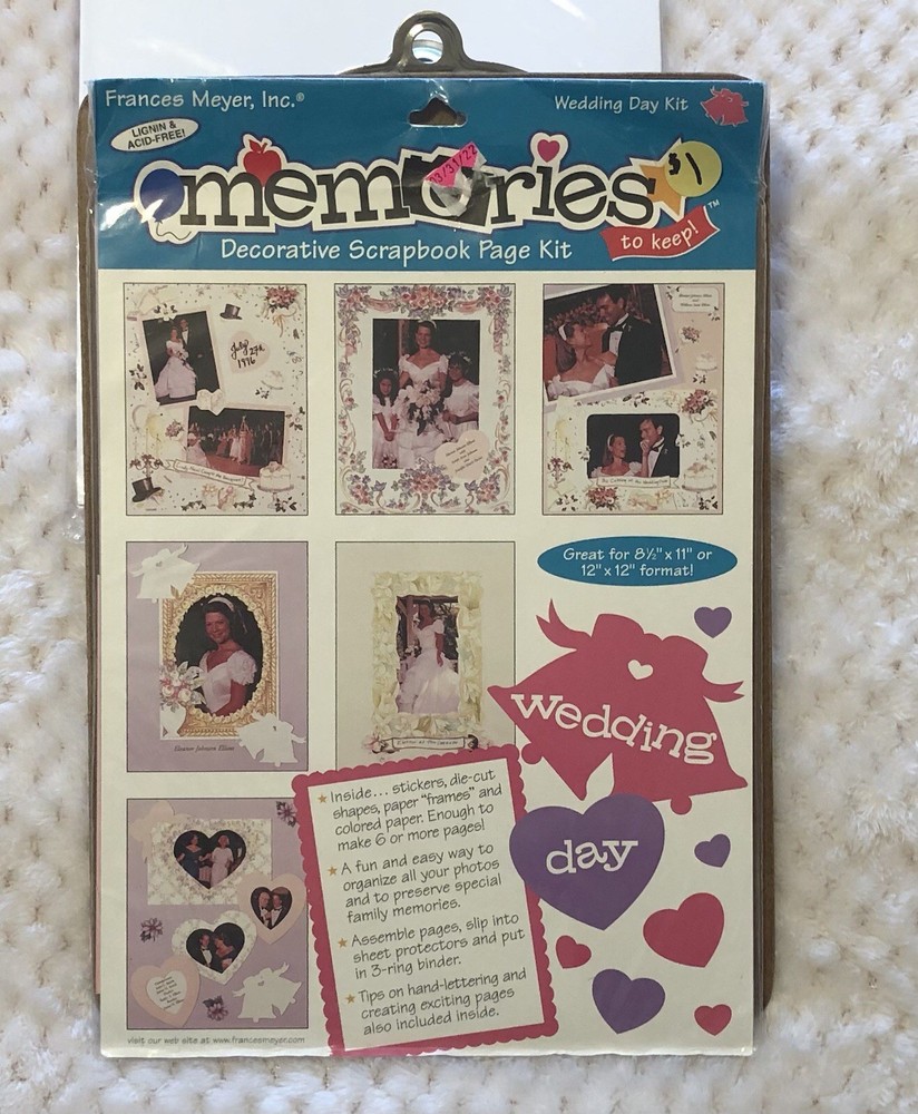 Frances Meyer Wedding Day Kit Memories Decorative Scrapbook Page Stickers Frame