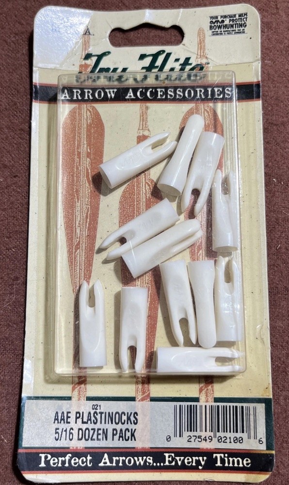 TRU-FLIGHT AAE PLASTICNOCKS 5/16 DOZEN PACK WHITE