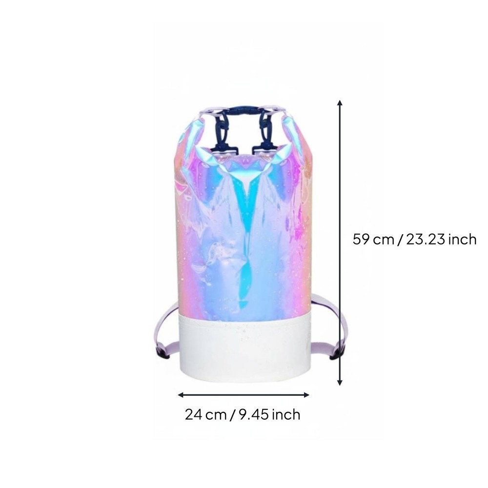 Iridescent Waterproof Pail Bag Multi-Functional Roll Top Waterproof Pack