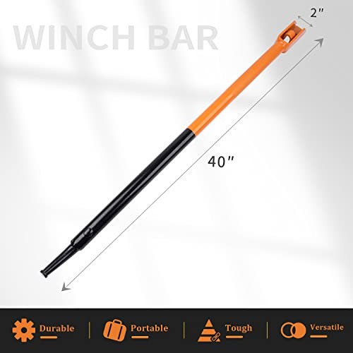 Winch Bar Combination Winch Bars with Square Head for 2 Pack Black & Orange